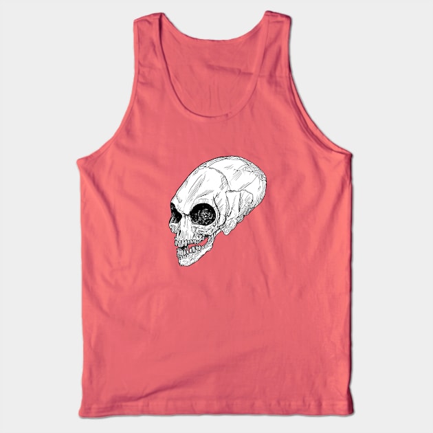 Crystal Skull -  Sketch Tank Top by Buff Geeks Art